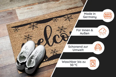 Fußmatte mit Design - Weihnachten - Santa stop here
